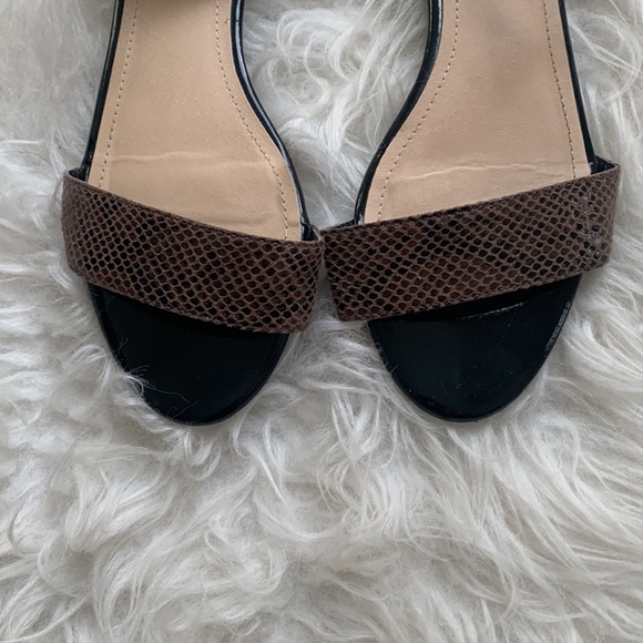 H&M Black & Brown Sandals with Ankle Tie  Size 38 / 8 - Picture 3 of 4
